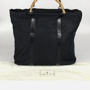 Gucci Bag Totebag 002 2354 0412 5 Bamboo Black Authentic